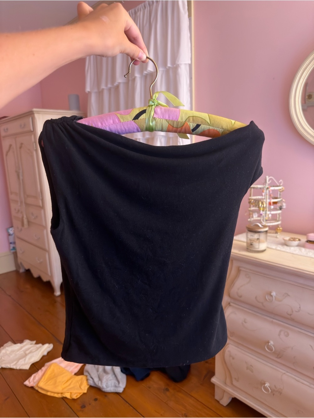 H&M Black One Sided Off the Shoulder Top